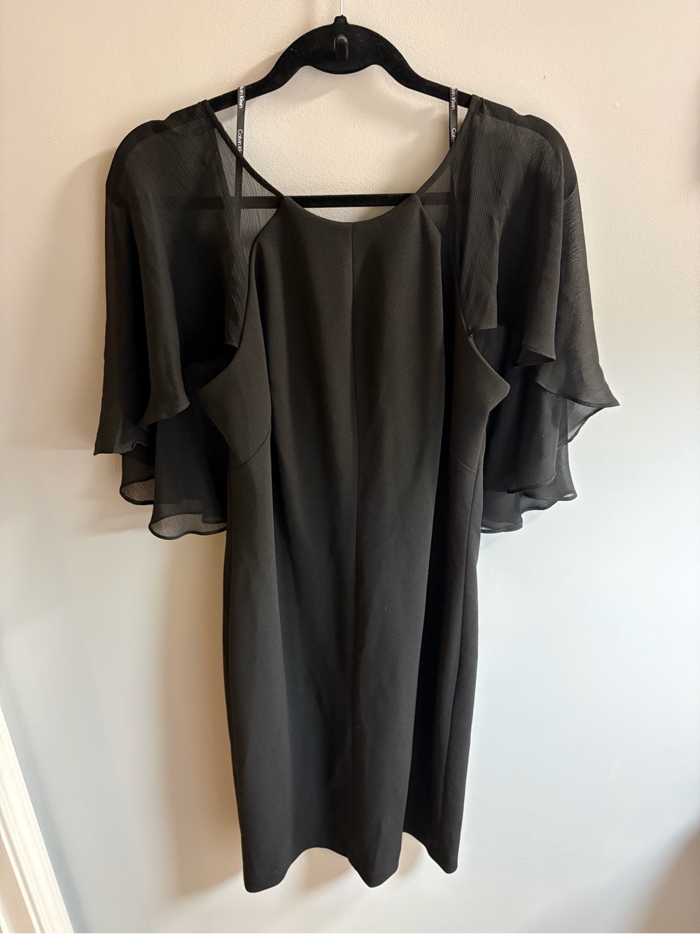 Calvin Klein Black Dress with Cape
